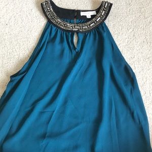 High neck beaded tank